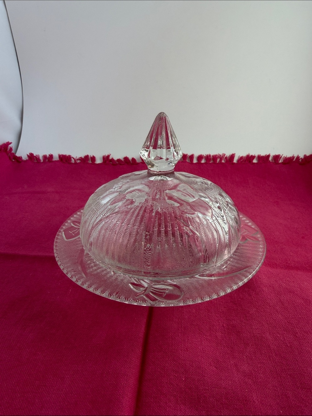 Jeannette Crystal Iris Butter Dish with Lid